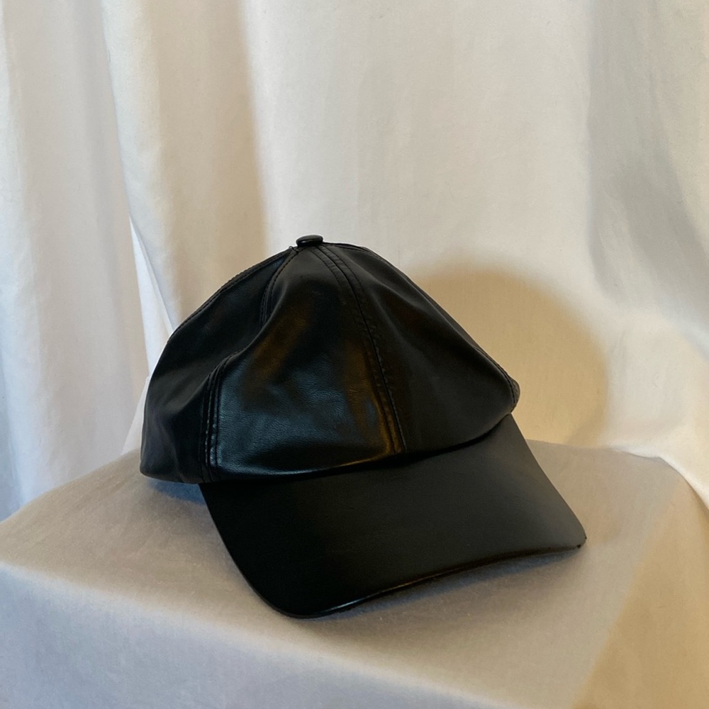 Pleather baseball cap